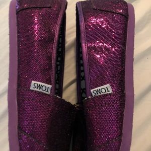 Purple Glitter Toms Womens 11